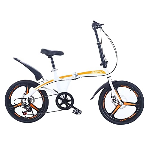 Plegables : MSHENUED Bicicleta Plegable, Bicicleta Plegable para Adultos de 20 Pulgadas, Bicicleta compacta, Aluminio de 7 velocidades fácil de Plegar, Guardabarros Delanteros y Traseros