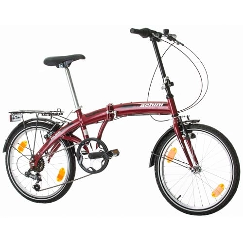 Plegables : Multibrand PROBIKE - Bicicleta plegable de 20 pulgadas, bicicleta plegable Shimano, 6 velocidades, bicicleta para hombre y niño, guardabarros, adecuado a partir de 155 cm - 185 cm (rojo y blanco