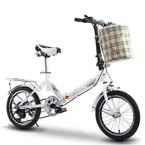 Plegables : MUXIN Bicicleta Plegable de Aluminio de 20 Pulgadas, Cambio de Velocidades, Bici Plegable velocidades Ligera Unisex, Sin Herramientas, Fácil de Transportar, Blanco