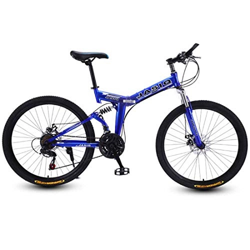 Plegables : MUYU Bicicleta De Montaña Ruedas De 24 Pulgadas 21 Velocidades (24 Velocidades, 27 Velocidades) Unisex Adulto Bicicleta Plegable, Azul, 24 speeds