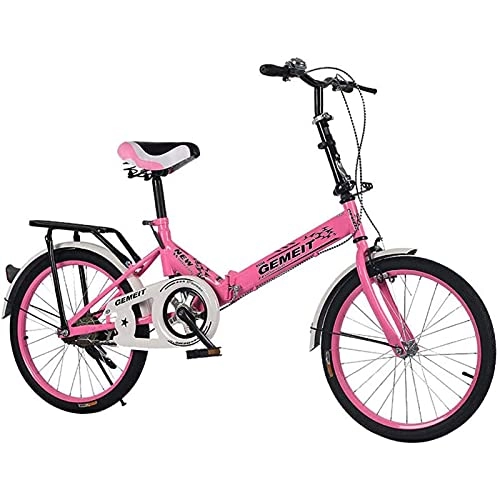 Plegables : MXCYSJX Bicicleta Plegable De 20 Pulgadas Bicicleta para Adultos Bicicleta para Mujer Marco De Acero con Alto Contenido De Carbono Bicicleta para Estudiantes, Rosado