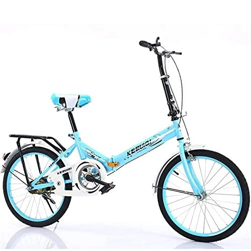 Plegables : MXCYSJX Mini Bicicleta Plegable Ligera De 20 Pulgadas, Pequeña Bicicleta Portátil, Bicicleta Plegable para Mujeres Adultas, Coche para Estudiantes, para Adultos, Hombres Y Mujeres, Azul
