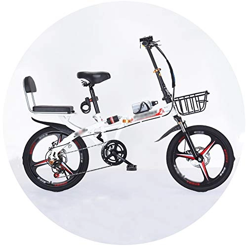 Plegables : N / A HAIZHEN -Bicicleta Plegable De 16 / 20 Pulgadas, Bicicleta De Montaña De Ciudad De 6 Velocidades para Adultos / Adolescentes Masculinos Y Femeninos(Size:16 Pulgadas, Color:Blanco)