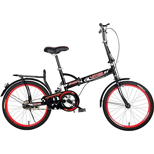 Plegables : N / A HAIZHEN -Bicicleta Plegable De 16 / 20 Pulgadas, Bicicletas De Montaña De Velocidad única para Adultos, Bicicleta Urbana De Cercanías con Rejilla Trasera(Size:20 Pulgadas)