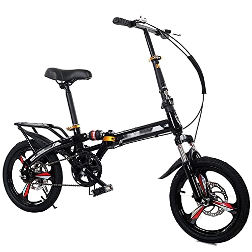 Plegables : N / A Mini Bicicleta Plegable De 16 Pulgadas, Pequeña Bicicleta De Bicicleta Portátil Liviana para Adultos para Estudiantes, Hombres Y Mujeres, Negro