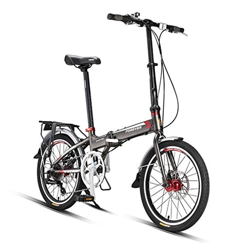 Plegables : Paseo Bicicleta Plegable Hombres Y Mujeres Estudiantes De Velocidad Variable De Bicicletas Ultra Ligero Portátil Shifting Bicicletas Plegables 20 Pulgadas De Aleación De Aluminio