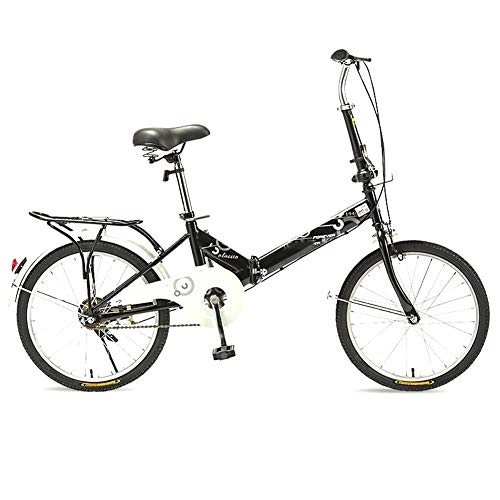 Plegables : Plegables Bicicletas MM Bicicletas Urbanas Negras For Adultos, Cuadro De Acero con Alto Contenido De Carbono Y Neumáticos De Goma Antideslizantes, Peso Ligero, 20 Pulgadas