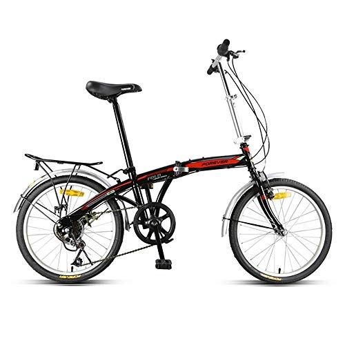 Plegables : Portable Bicicleta Plegable, 20 Pulgadas Rueda, Ligera First Class Urbana Bicic Plegable con Estructura de Acero de Alto Carbono, Adulto Folding Bike con Doble Freno de Disco