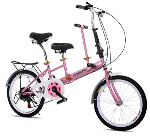 Plegables : QAS Bicicleta Padre-Hijo, Bicicleta Infantil Portátil, Bicicleta de Doble Velocidad Plegable, Rosado, 22 Pulgadas