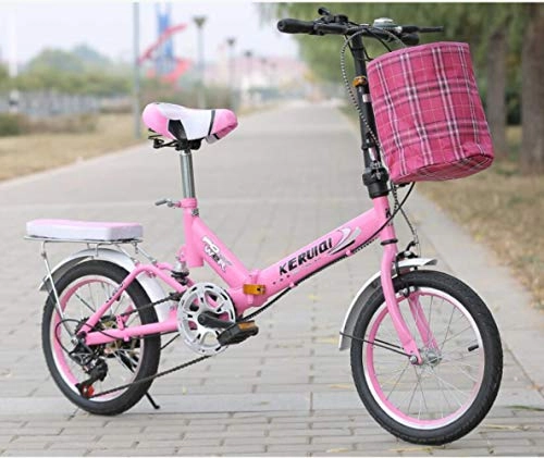 Plegables : QAS Bicicleta Plegable de Velocidad Variable, Bicicleta con Amortiguador de 20 Pulgadas, Bicicleta con Doble Amortiguador de Acero Al Carbono, Rojo, 20 Pulgadas