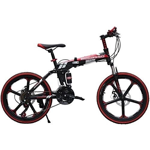 Plegables : QCLU Bicicletas de montaña, Bicicletas Plegables, 20 Pulgadas Bicicletas Todo Terreno, Motos de Velocidad, Bicicletas de Carretera Plegable for jóvenes y Adultos (Color : Black)