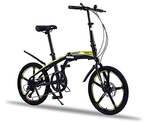Plegables : Qian Bicicleta plegable 20 pulgadas marco de aluminio Shimano elegante plegable bicicleta amarilla