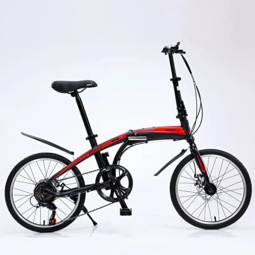Plegables : Qian Bicicleta plegable 20 pulgadas marco de aluminio Shimano elegante plegable bicicleta plegable bicicleta roja