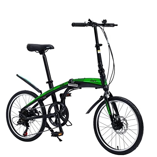 Plegables : Qian Bicicleta plegable 20 pulgadas marco de aluminio Shimano elegante plegable bicicleta verde