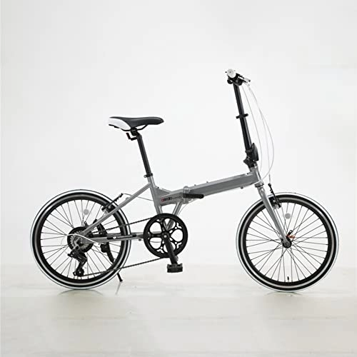 Plegables : Qian - Bicicleta plegable de aluminio (7 velocidades, 20 pulgadas, color gris)