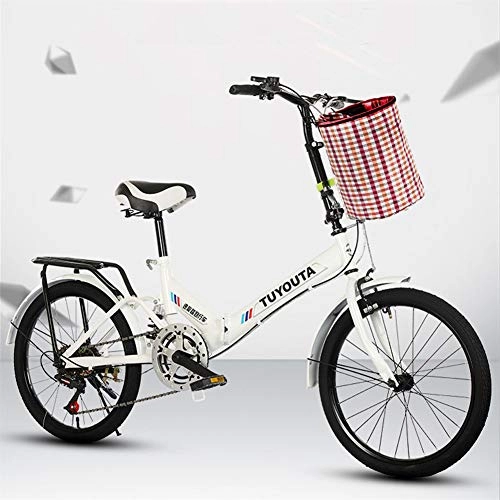 Plegables : QINYUP Plegable de la Bicicleta 20 Pulgadas Fácil portátil Plegable Variable Doble Freno de una Sola Velocidad Mini pequeño Viaje de Bicicletas Ligera