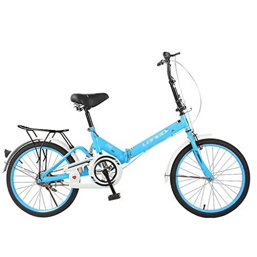 Plegables : QWASZ Bicicleta Plegable, Bicicletas PortáTiles para Aire Libre Bicicleta con Amortiguador de Impacto Urbano de 20 Pulgadas - Velocidad úNica / Velocidad Variable