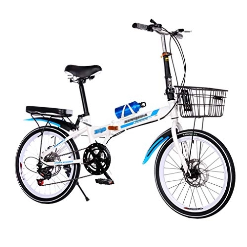 Plegables : QWASZ Bicicleta Plegable de 20 Pulgadas y 7 Velocidades, Bicicleta de Amortiguación para Hombres y Mujeres Bicicleta Plegable Adulto Ligera para Ciclismo al Aire Libre