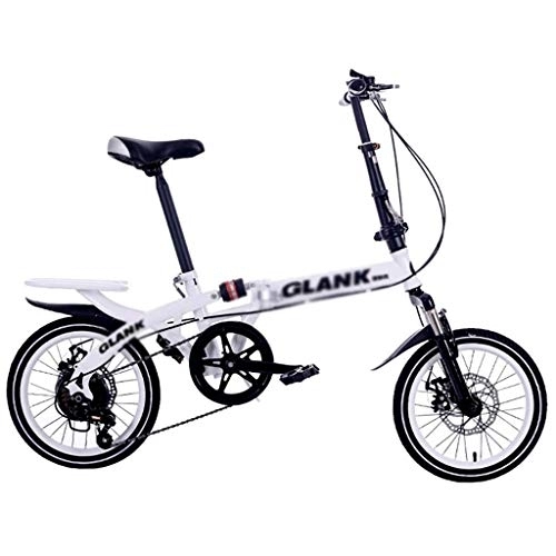 Plegables : QWASZ Bicicletas Portátiles Mini Bicicleta Plegable de Engranajes de Velocidad Variable con Amortiguador Freno de Disco Doble Bicicleta Plegable