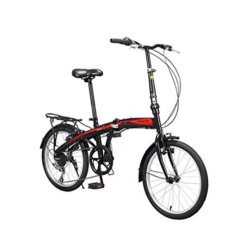 Plegables : QWASZ Freno de Disco Doble Bicicleta Plegable 7 Velocidades Bicicleta de Absorción de Impactos para Hombres y Mujeres (Altura Adecuada: 130-190cm)