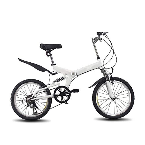 Plegables : QYCloud Mini Bicicleta Ligera para Adultos, Bicicleta Plegable de Doble Freno de Velocidad Variable para Estudiante, Bicicleta de montaña Speed Shock Frenos de Disco Doble Bicicleta