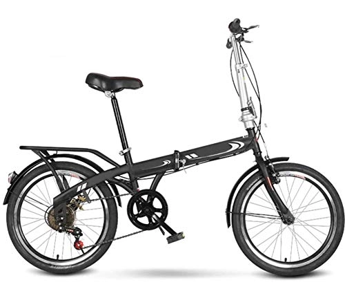 Plegables : RENXR 20 Pulgadas Bicicletas Plegables Ligera De Cercanías Bicicletas Unisexo Bicicleta De Montaña Stee-Alto Carbono para El Ciclo Al Aire Libre / Viajes / A Trabajar, Negro