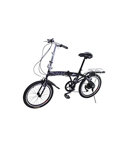 Plegables : Riscko Bicicleta Plegable Metric Negra con 6 Velocidades Manillar y Sillín Ajustables