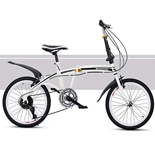 Plegables : RR-YRL Damas Bicicleta Plegable, de 20 Pulgadas Bicicleta de Carretera Ciudad, 6 Tipos de Cambio de Velocidad, Alto Contenido de Carbono Marco de Acero, neumáticos Antideslizantes