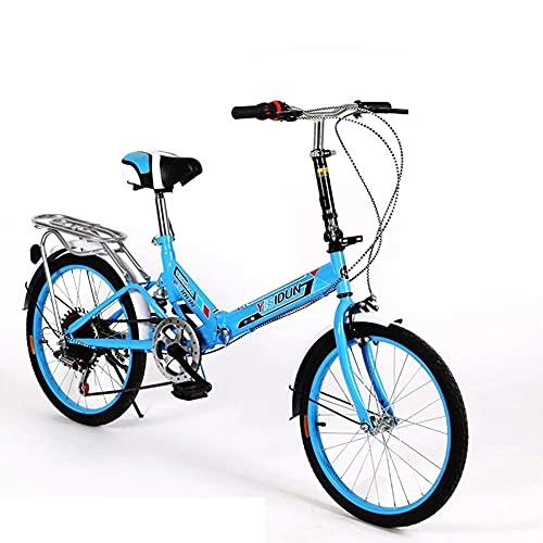 Plegables : RTRD Bicicleta plegable de 20 pulgadas, bicicleta plegable de 6 velocidades, bicicleta de coche para estudiantes adultos para mujeres, absorción de golpes con marco de aluminio ligero
