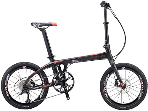 Plegables : SAVANE Bicicleta Plegable Carbono, Z1 Bicicleta Plegable de 20 Pulgadas Bicicleta Plegable portátil Mini Bicicleta Plegable City con Sora de 9 velocidades y Freno de Disco hidráulico