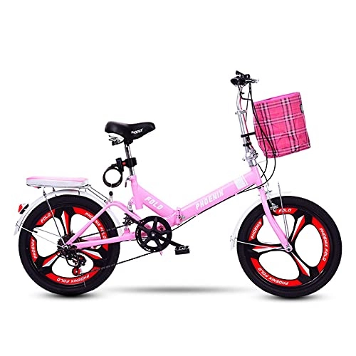 Plegables : SFSGH Bicicleta Plegable de 20 Pulgadas para Adultos y Mujeres Adolescentes, Mini Bicicleta Liviana para Estudiantes, Trabajadores de Oficina, Bicicletas de cercanías urbanas