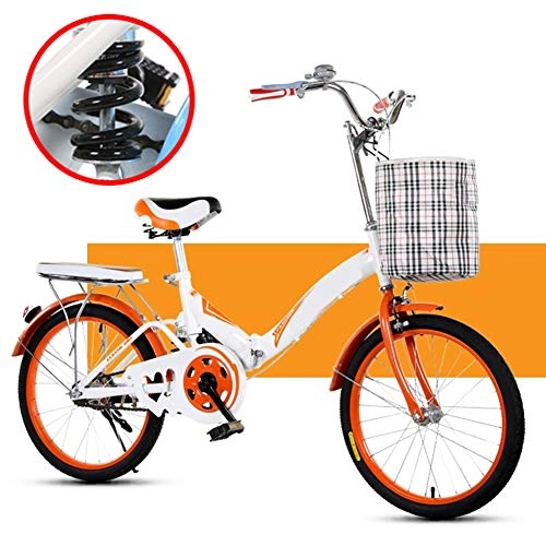 Plegables : Shhjjyp Bicicleta Plegable Urbana Folding Park, Cómoda Bicicleta De Ciudad Bicicleta 1 Velocidades Rueda De 20", Naranja