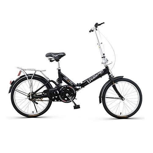 Plegables : Shi xiang shop - Bicicleta de ciudad, plegable, 20 pulgadas, para adultos, color negro, Single Speed, marco de acero de alta calidad