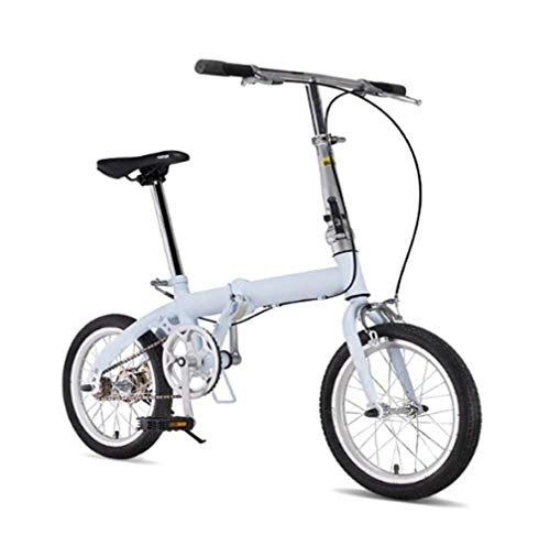 Plegables : SHIN 16 Pulgadas Plegable De Aluminio Bicicleta De Paseo Mujer Bici Plegable Adulto Ligera Unisex Folding Bike Manillar Y Sillin Confort Ajustables, Velocidad única, Capacidad 110kg / Blue