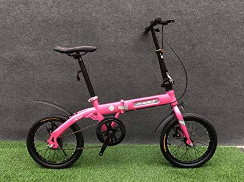 Plegables : SHIN Bicicleta Plegable Unisex Adulto Aluminio Urban Bici Ligera Estudiante Folding City Bike con Rueda De 16 Pulgadas, Manillar Y Sillin Confort Ajustables, Velocidad única, Capacidad 120kg / p