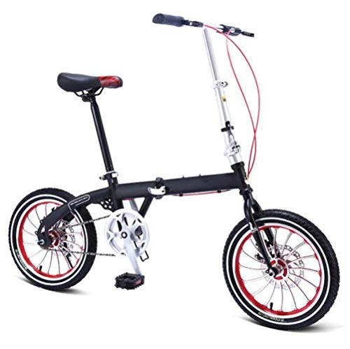 Plegables : SHIN Bicicleta Plegable Unisex Adulto Aluminio Urban Bici Ligera Estudiante Folding City Bike con Rueda De 16 Pulgadas, Manillar Y Sillin Confort Ajustables, Velocidad única, Capacidad 75kg / Neg