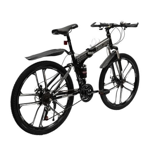Plegables : simimasen Bicicleta de montaña con 21 velocidades, 26 pulgadas, bicicleta de montaña para adultos, plegable, marco de aluminio, freno de disco negro, para hombre y mujer