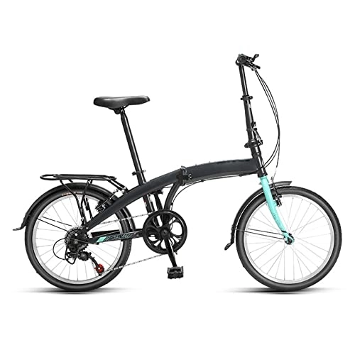 Plegables : SLDMJFSZ Bicicleta de montaña Plegable de 20 Pulgadas para Adultos Bicicleta de montaña de 7 velocidades con Frenos de Disco Dual Bicicleta de Ciudad Plegable Marco de Acero de Alto Carbono, Dark Blue