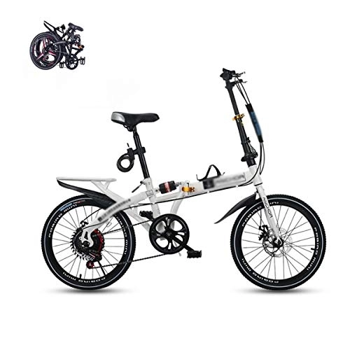 Plegables : STRTG 16 * 20 Pulgadas Plegable Bicicleta, Bikes Plegado Urbana, Sillin Confort, 6 Velocidades Marco De Acero De Alto Carbono Micro Bike Folding Bike