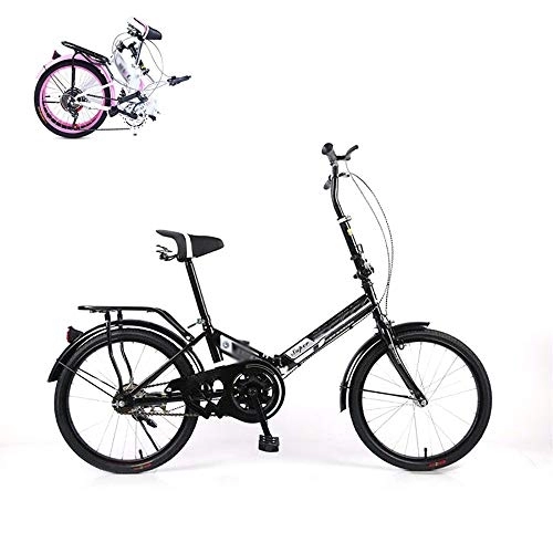 Plegables : STRTG Unisex Adulto Bikes Plegado, Amortiguador portátil Bicicleta Plegable, Marco De Acero De Alto Carbono, Sillin Confort, 20 Pulgadas Bicicleta Plegable Infantil