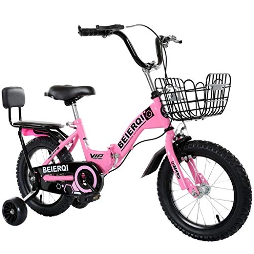 Plegables : Summerome Plegable for Bicicleta, Ruedas de 14 Pulgadas, Bicicletas for niños Hijo, Rosa