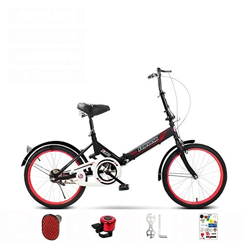 Plegables : SZKP0708 Bicicleta para Adultos Plegable, Ruedas De 20 Pulgadas, Sin Cremallera Trasera (Color : Black)