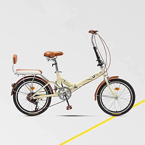 Plegables : SZKP0708 Bicicleta Plegable De Velocidad Variable Ligera, para Mujeres Y Adultos Estudiantes En El Hogar, Cuando Viajan Y En El Trabajo 150 * 65 * 95 Cm (Color : Yellow)
