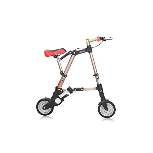 Plegables : TABKER Bicicleta eléctrica fácil de transportar bicicleta plegable (color: dorado)