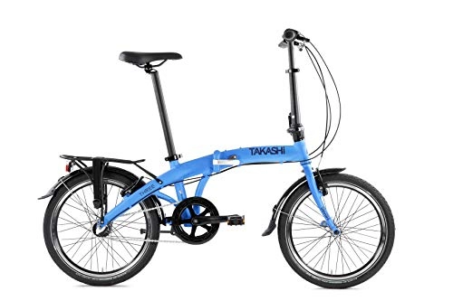 Plegables : Takashi Three Bicicleta Plegable, Unisex Adulto, Azul metálico Mate, Foldable
