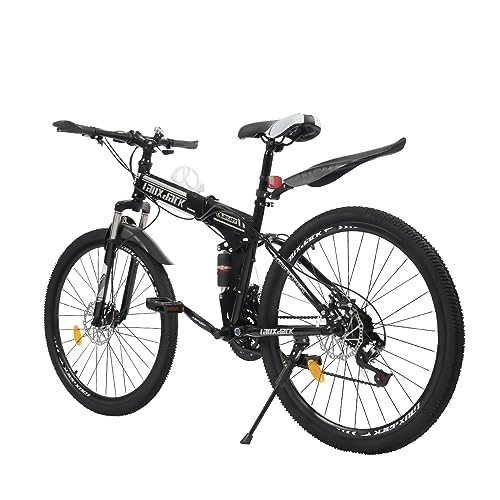 Plegables : TaNeHaKi Bicicleta de montaña plegable de 26 pulgadas, bicicleta plegable, bicicleta de montaña para adultos, acero al carbono, 21 velocidades
