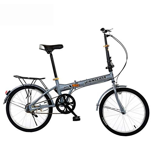 Plegables : TATANE 20 Bicicleta Plegable Pulgadas, Adulto Bicicleta Plegable, Al Aire Libre Unisex Tráfico Monociclo Estudiante De Bicicletas, Gris, 20inch