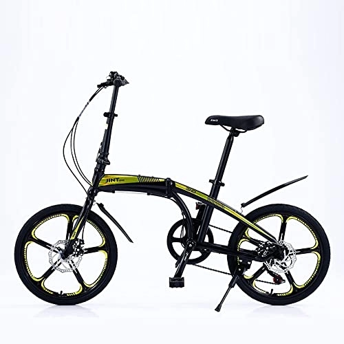 Plegables : TAURU Bicicleta de ciudad plegable de aleación ligera de 20 pulgadas, para hombres, mujeres y adolescentes, bicicleta de carretera universal, marco duro / freno de disco dual (verde)