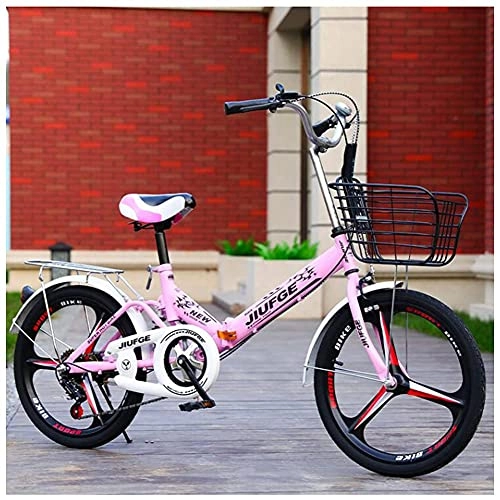 Plegables : TBNB Bicicleta Plegable portátil de 20 Pulgadas, Bicicleta de Cola Suave con suspensión de 6 velocidades para niños y niñas, Bicicleta de Carretera Urbana Plegable para Adultos (Rosa)