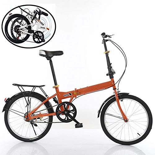 Plegables : Thole Plegable Bicicleta Mini Bicicletas Compactas Acero Alta Resistencia 20in para Estudiantes Oficina, Orange